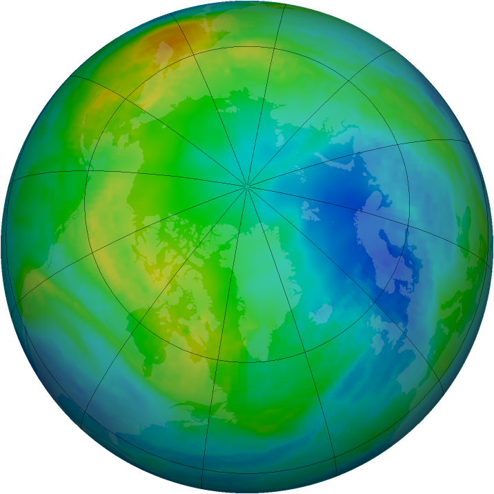 Arctic ozone map for 10 November 1982